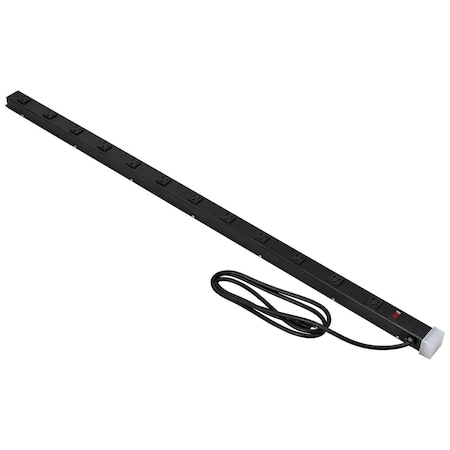 Global Industrial Power Strip, SJTW, 5-15R, 9 ft., Black 500798